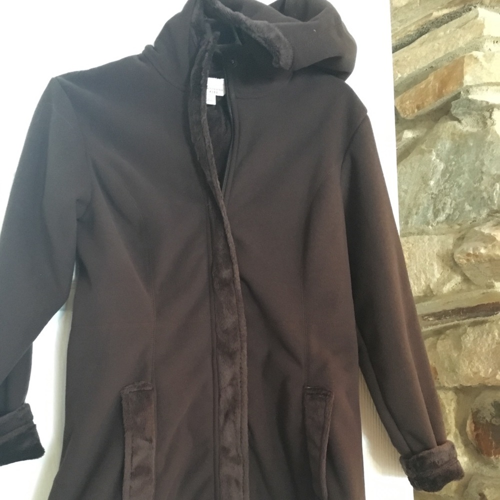 Dress coat fur trimmed